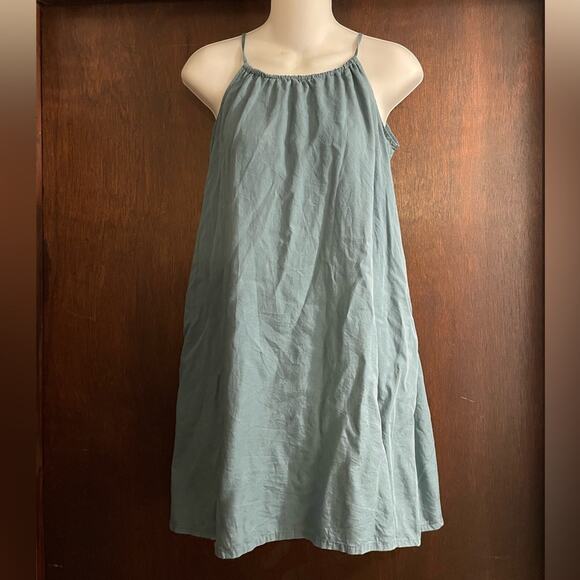 Patagonia Brand Women's Small June Lake Swing Dress Abalone Blue Pockets - Picture 3 of 6